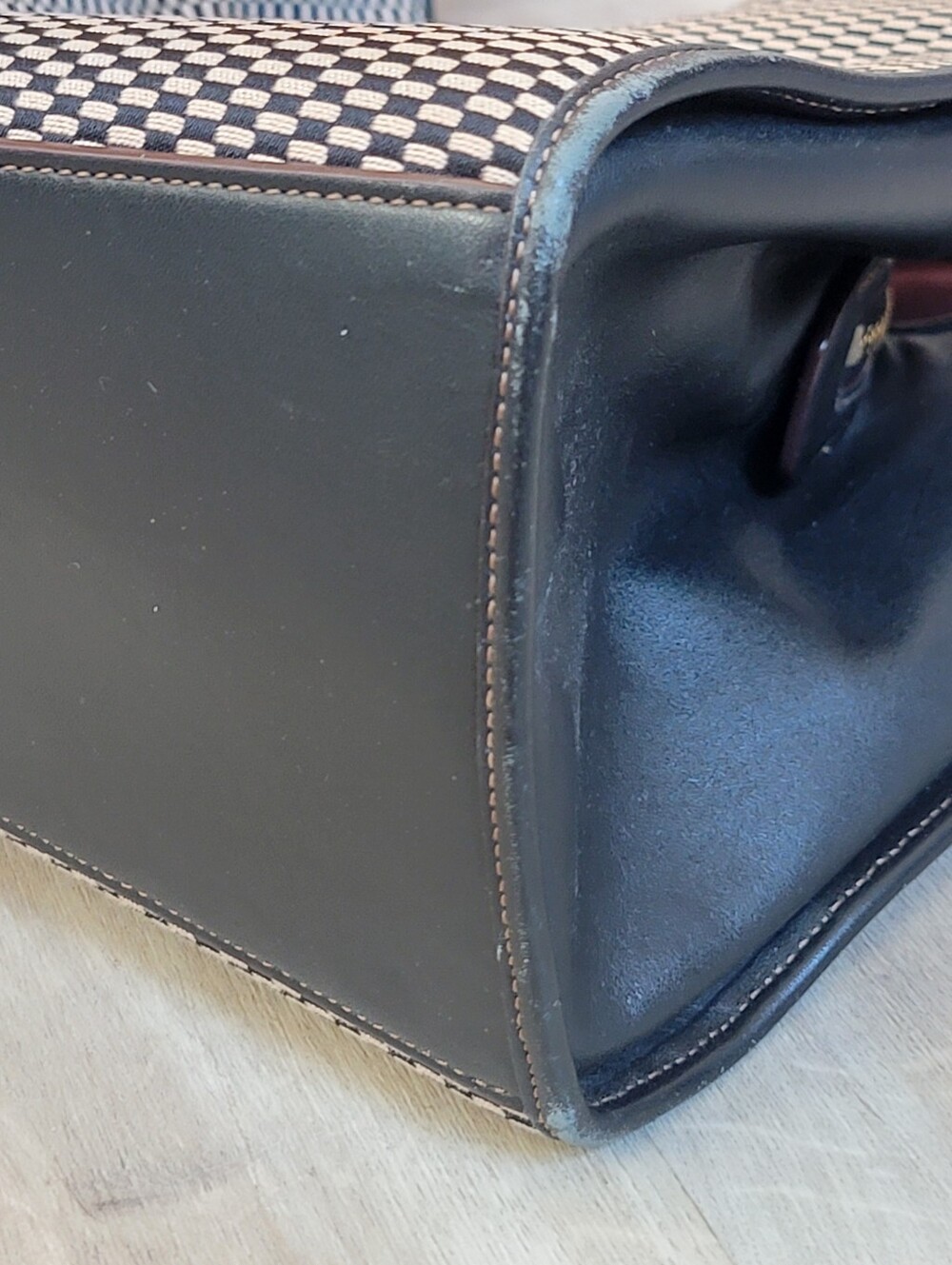 COACH Carlyle Exploded Reps Woven Shoulder Bag Black/Cream F57250 - Picture 12 of 15
